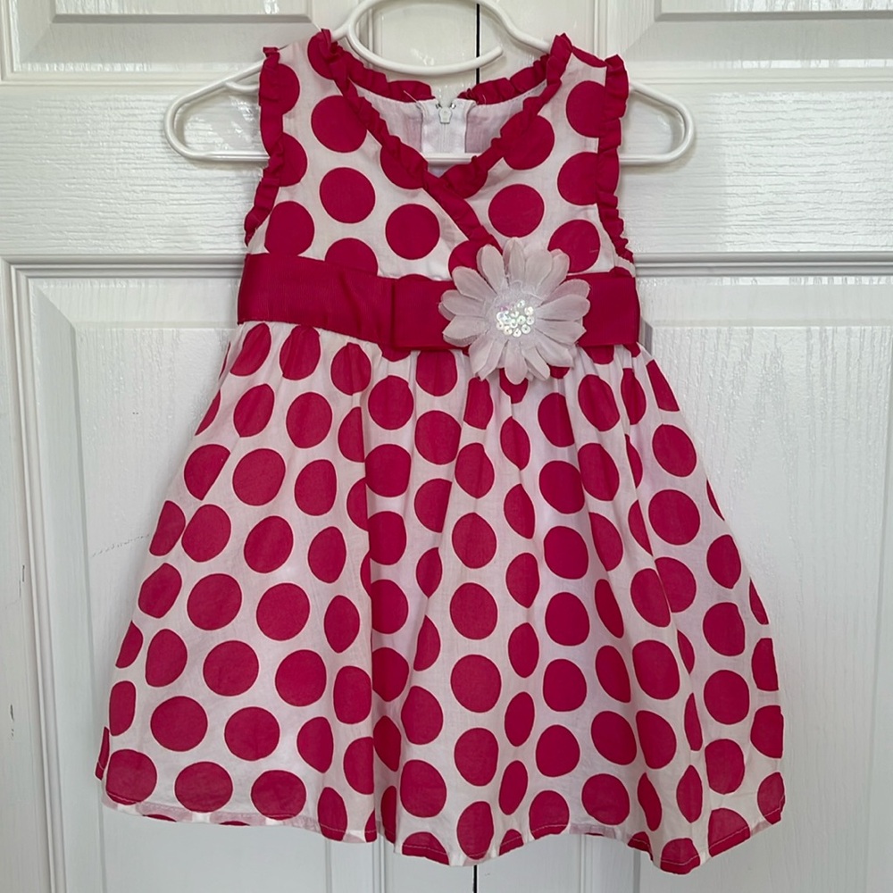 Pinky Dress size 2T pink polka dots